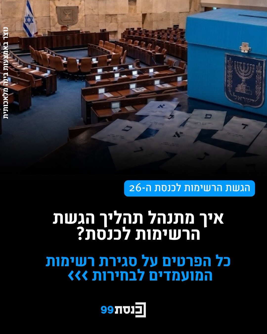 בעוד פחות משבוע זה קורה: סגירת הרשימות לכנסת ה-26! 🗳️⏳...