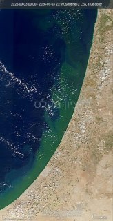 הים התיכון כפי שהוא נצפה אתמול באור טבעי, ללא צביעה מלאכותית....