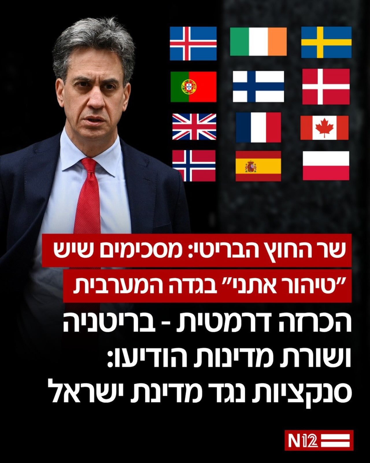 שר החוץ הבריטי מיליבנד מכריז על “גישה חדשה”: איסור יבוא...