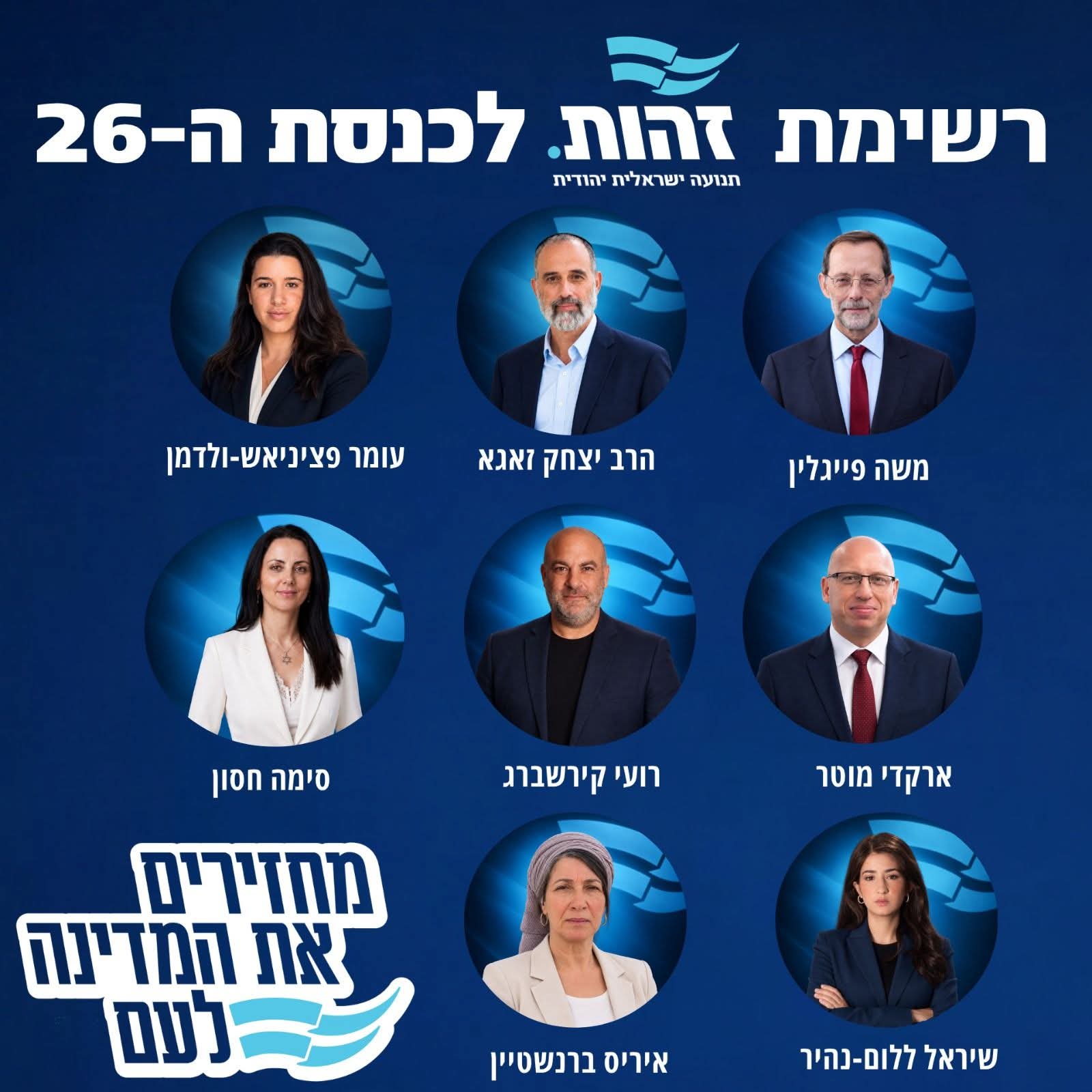 מפלגת "זהות" בראשות משה פייגלין הציגה והגישה לוועדת הבחירות...