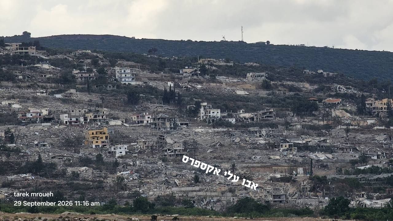 הכפר אלמנצורי בגזרה המערבית של דרום לבנון כפי שנראה הבוקר...