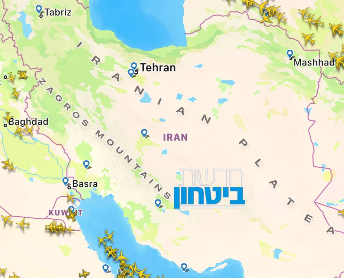 המרחב האווירי של איראן התרוקן ממטוסים כבר למעלה משעה - ייתכן...