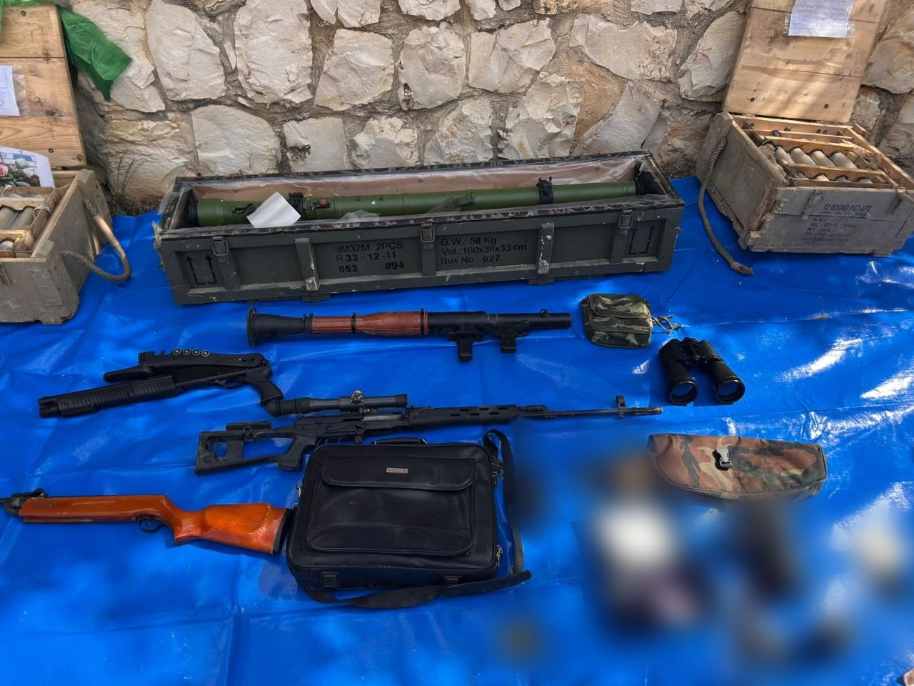 תמונות של אמצעי לחימה שאותרו במרחב הביטחוני בדרום לבנון:...