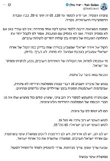 יאיר גולן: לנתניהו אין רוב ציוני - החרדים לא ציונים. קורא להקמת...