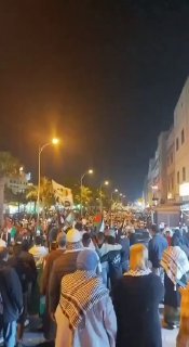 הפגנת הזדהות בקזבלנקה שבמרוקו עם הפלסטינים בעזה....