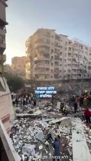 היעד שהותקף בדאחייה, מחסן טילים מדויקים. מזירת ההרס באתר...