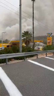 ניסיון להגן על תחנת הדלק סמוך למסילת ציון...