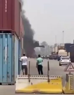 🇮🇷 שרפה חדשה נוספת פרצה היום בנמל שהיד רג'אי בבנדר עבאס...