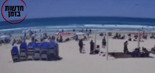 ממצלמות האבטחה: התרסקות המטוס מול החוף בבת ים...