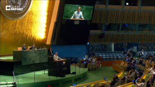 ראש ממשלת פקיסטן מעל בימת עצרת האו