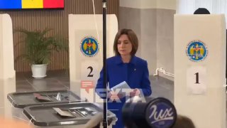 נשיאת מולדובה סנדו לאחר הצבעתה היום בבחירות לפרלמנט: ״פוטין...