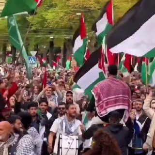 הפגנה פרו פלסטינית ענקית בעיר גטבורג, העיר השנייה בגודלה...