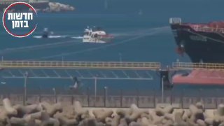 חלק מספינות המשט לעזה, שנתפסו על ידי חיל הים מגיעות לנמל...