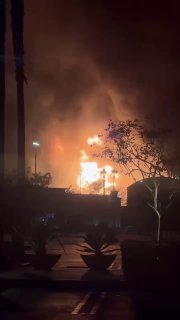 דיווח על פיצוץ עצום ושריפה במפעל הזיקוק של Chevron באל סגונדו,...