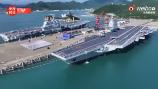 נשיא סין שי ג'ינפינג בטקס השקת נושאת המטוסים החדשה 