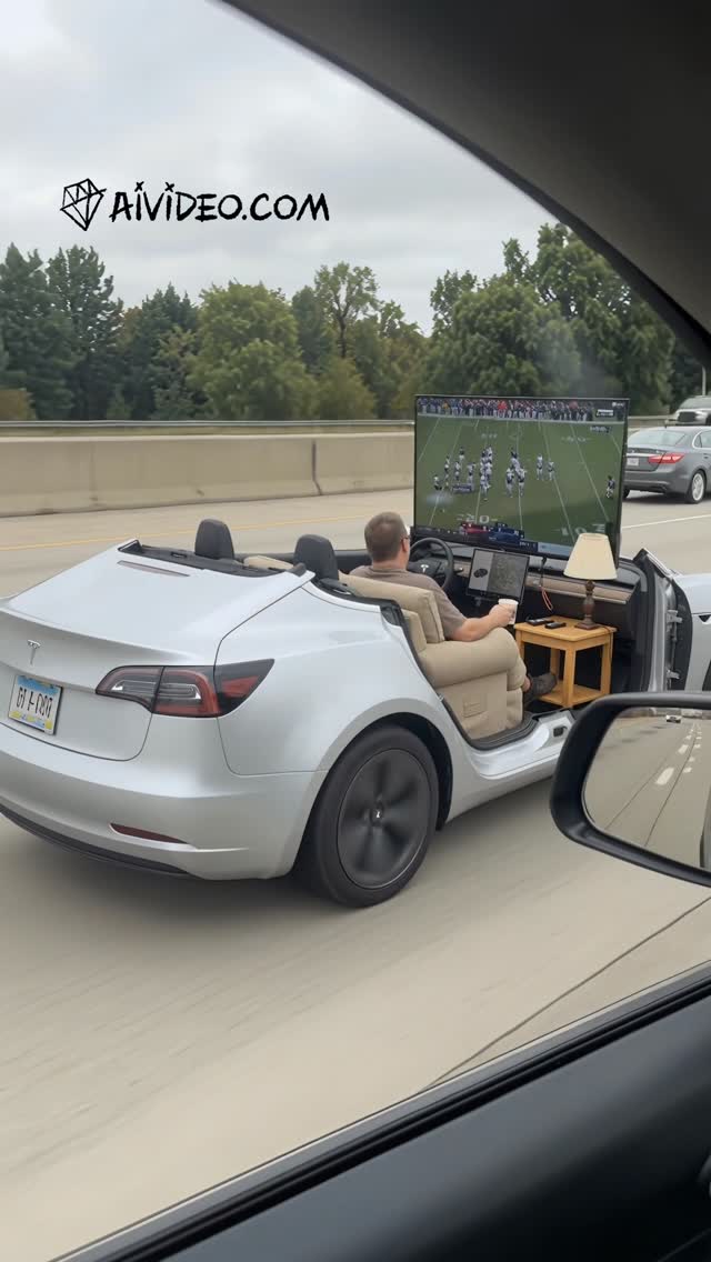 סרטון AI מגניב, רכב טסלה מפנק במיוחד Comment “AI” to learn how I Make these...