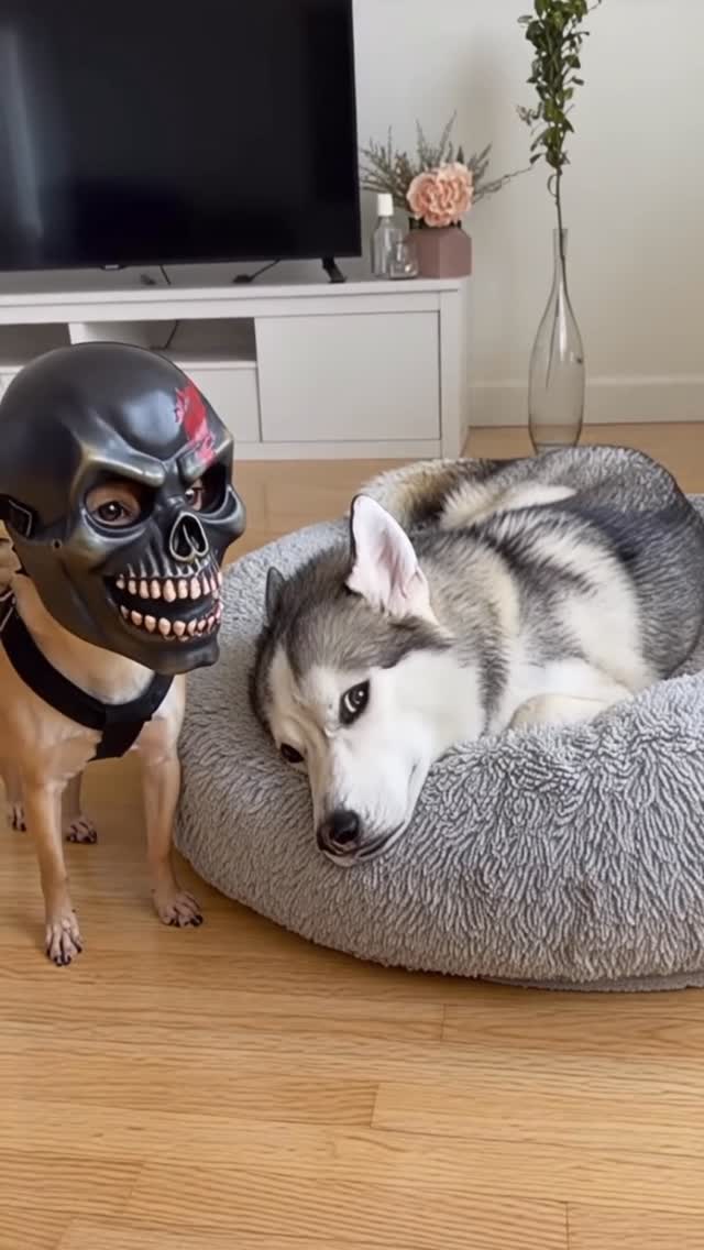 כלב בתחפושות מפחידות 