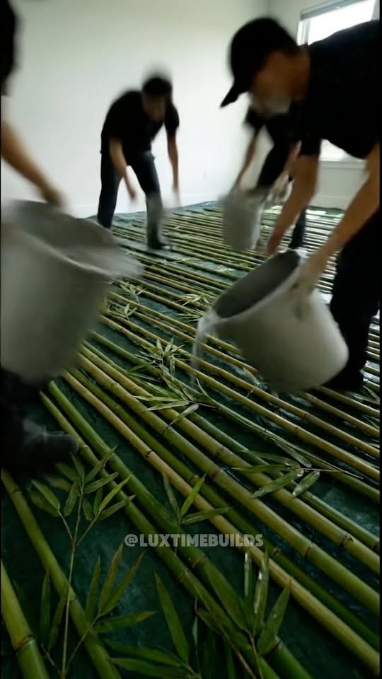 רצפת אפוקסי במבוק מדהימה Amazing Bamboo Epoxy Floor 