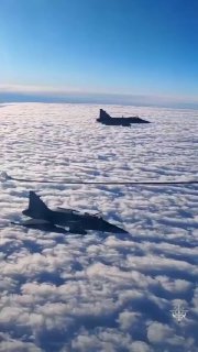 מטוס צרפתי A330 MRTT מזין דלק לארבעה מטוסי קרב גריפן שוודיים...