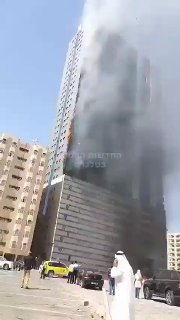 פגיעת כטב"מ איראני במגדל בדובאי....