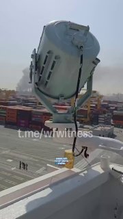 נמל ג'בל עלי בדובאי לאחר התקפה איראנית....