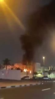 תיעוד | פגיעה ישירה בקונסוליה האמריקאית בדובאי...