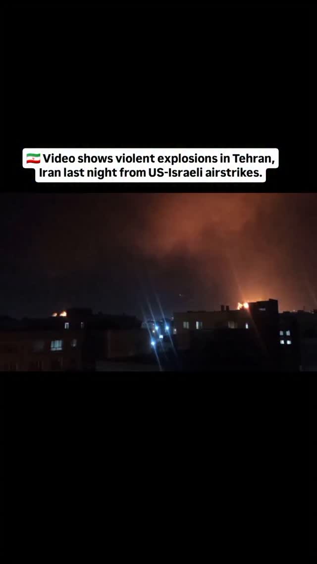 בסרטון נראים פיצוצים אלימים בטהראן, איראן אתמול בלילה...