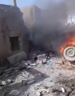 תיעוד | הרס רב לאחר תקיפה בנבטיה...