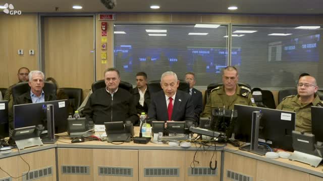 I’m here with Israel’s Defense Minister, our Chief of Staff, the head of the Mossad, the Chief of Air Force,...