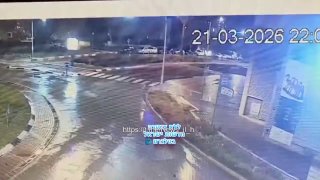 רגע פגיעת הטיל האיראני אמש בערד....