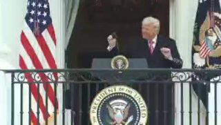 הנשיא חותם נאום לחקלאים אמריקאים ממרפסת הבית הלבן בריקוד...