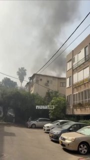 עשן שחור מעל אזור נפילת המצרר במרכז הארץ...