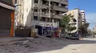 רובע הדאחיה הבוקר אחרי התקיפות אתמול...