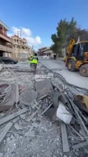 זירת ההרס בכפר קענא בדרום לבנון לאחר תקיפת צה״ל הלילה...