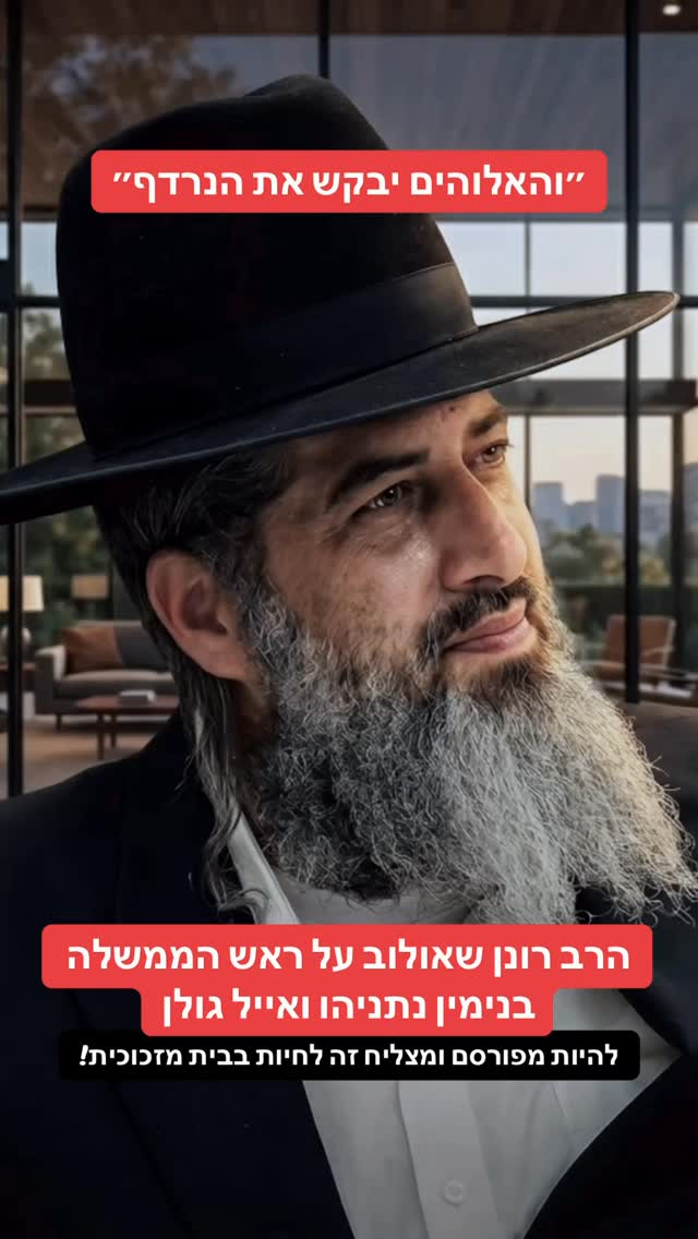 הרב רונן שאולוב על ראש הממשלה בנימין נתניהו ואייל גולן...
