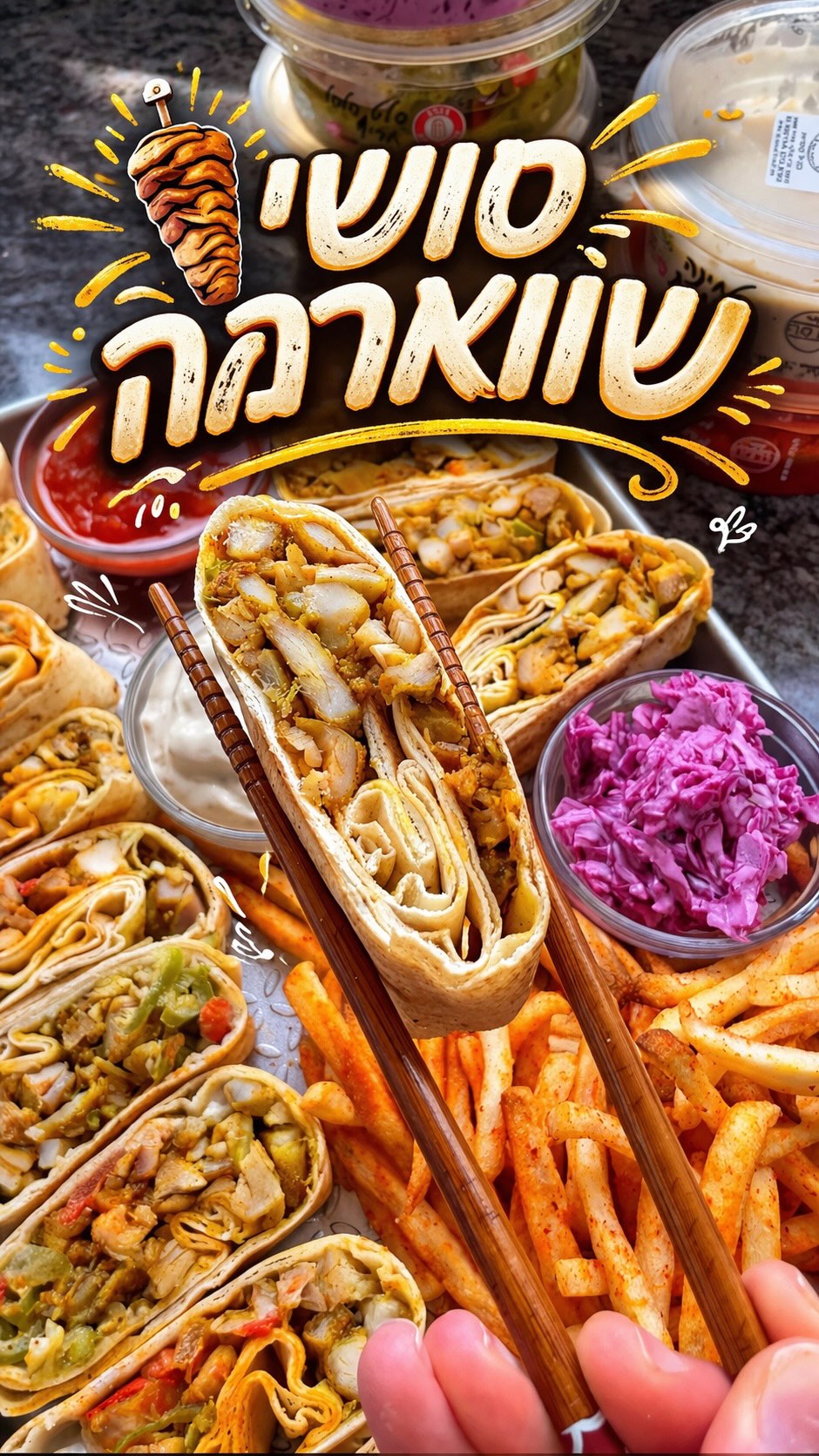 ⁨ סושי שווארמה פרגית מושלם ליום העצמאות ולארוחת הצהריים...