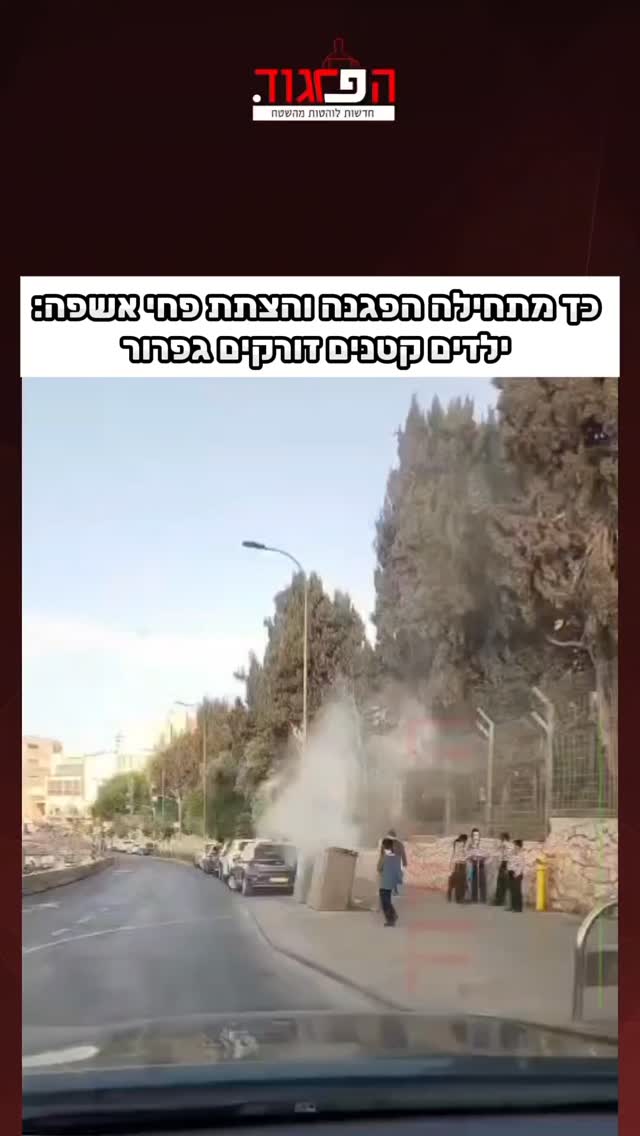 כך מתחילה הפגנה והצתת פחי אשפה: ילדים קטנים זורקים גפרור...