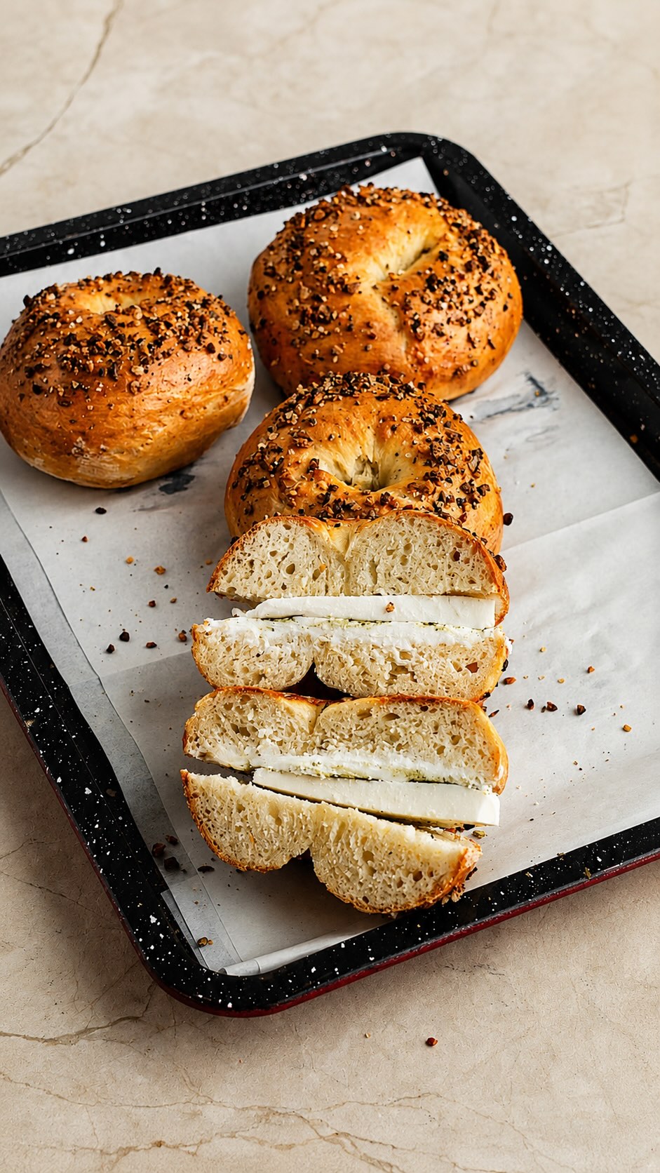 🥯 בייגל ביתי מ־2 מרכיבים בלבד 😮‍💨...