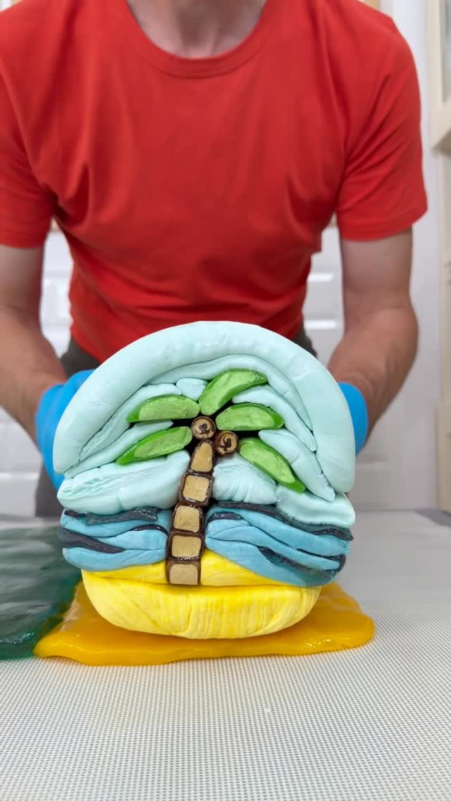 צפו בממתק הזה הופך לאט לגן עדן זעיר 🌴🍬 ( תהליך)...