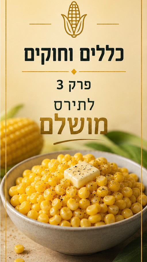 ⁨ הכללים והחוקים לתירס מושלם של אמא שלי, המדריך להכנת תירס....