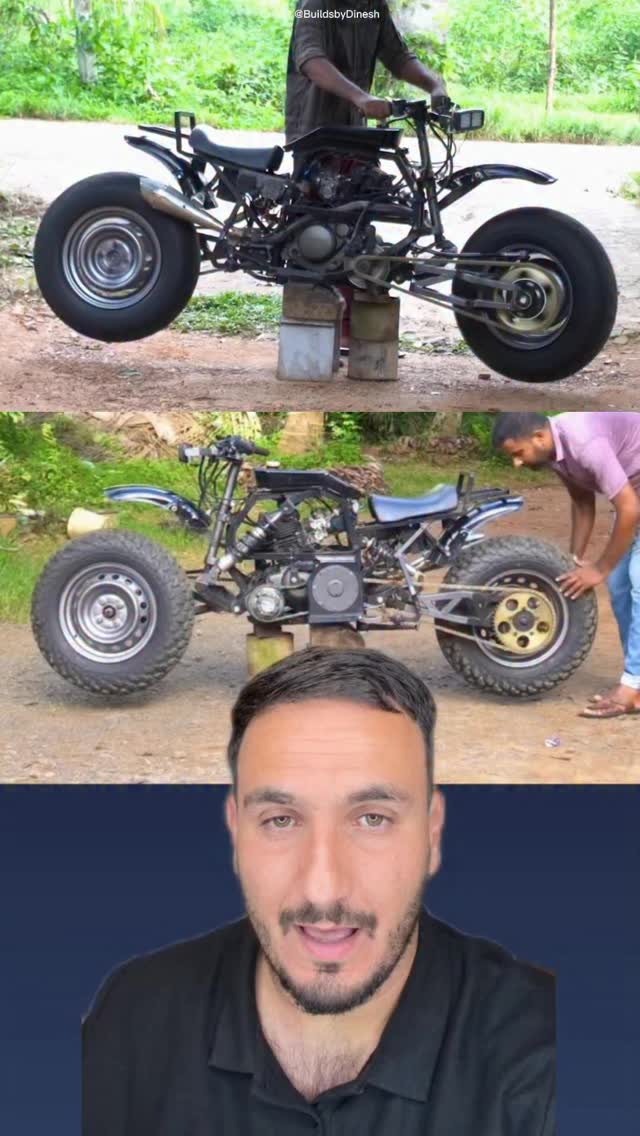 בחור הודי בנה בעצמו אופנוע עם הנעה כפולה 2X2 2WD ומראה לעולם איזה...