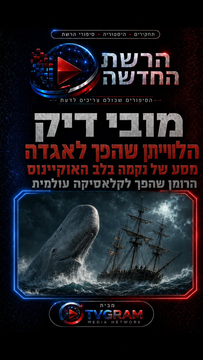 ⁨ הלווייתן הלבן שהפך אגדה… והקפטן שרדף אחריו עד הסוף המר....