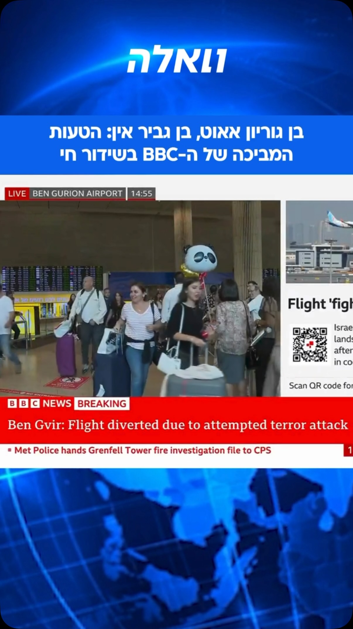 מבוכה בשידור חי: במהלך הדיווח על טיסת פליי דובאי שהוסטה...
