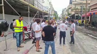 מבנה שהיה בשיפוצים קרס בתל אביב. לא ידוע על נפגעים או על...